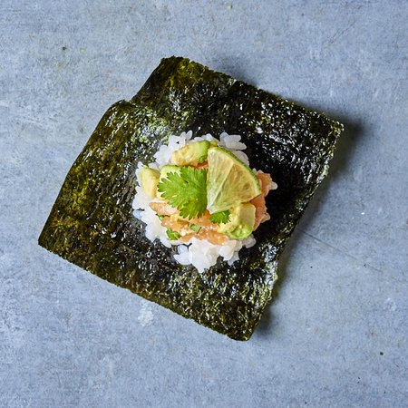 Salmon avocado taco