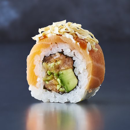 Double Salmon Avocado Dragon Roll 8 pcs